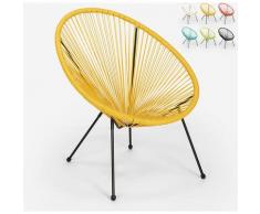 Acapulco-Stil Interieur und Gartenstuhl Sessel Spaghetti modernes Design Sunflower | Gelb