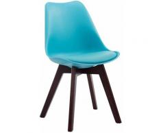 Besucherstuhl Borneo V2 Kunstleder-blau-Walnuss (Eiche)