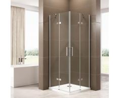 Eckdusche mit Drehtür EX809 - Nano ESG-Sicherheitsglas - 80 x 80 x 195 cm