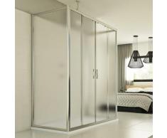 Young Trio 2 Türen 3-seitige Duschkabine 70x130x70 CM H198 ESG-Strukturglas C