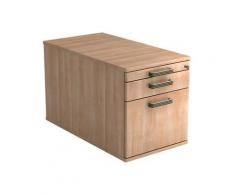 Lüllmann - System Rollcontainer, 3 Schubladen, 512 x 428 x 800 mm, nussbaum, unsichtbare Rollen
