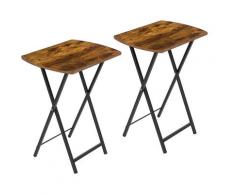 Hoobro - Beistelltisch Klappbar, Kleiner Tabletttisch, Sofatisch 2er Set, Serviertisch Snack Tisch