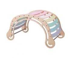 XXL-Wippe Waldorf aus Holz Pastellfarben | Indoor Kletterbogen / Klettergerüst für Kinder |