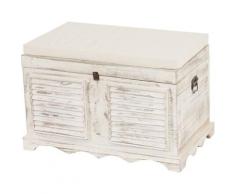 Holztruhe Sitzbank Aufbewahrungstruhe 50x76x45cm, Shabby-Chic Vintage ~ weiß