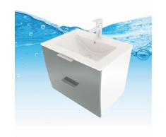 Trendbad24 Gmbh&co.kg - Waschtisch Waschbecken Gently 2 WT Weiß/Grau Badezimmermöbel Badmöbel Set