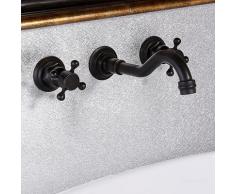 Lookshop ® - Wand-Waschtischarmatur im Retro-Stil in antikem Schwarz