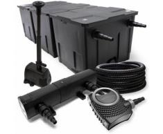FilterSet: Bio Teichfilter bis 90000l, UV Klärer mit 36W, 80W Pumpe, Skimmer und Springbrunnenpumpe