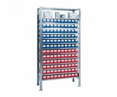 Steckregal H2000xB1000xT400mm Grundregal 12 Stahlböden 60 x 3 blau,60 x 3 rot