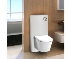 Weißglas Sanitärmodul für Wand-WC inkl. Betätigungsplatte