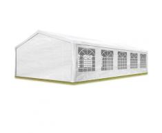 TOOLPORT Partyzelt Pavillon 5x10 m in weiß 180 g/m² PE Plane Wasserdicht UV Schutz Festzelt