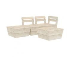 Asupermall - 4-tlg. Garten-Paletten-Lounge-Set Impragniertes Fichtenholz