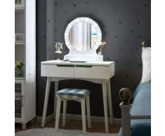 COSTWAY Schminktisch, Make-up Tisch, Frisiertisch Holz, Frisierkommode, Kosmetiktisch mit