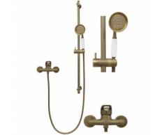 Duschset Duschstange Armatur Handbrause Brauseschlauch Antik S80-012-2-080-150cm