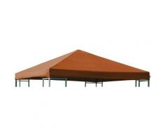 Ersatzdach für Metall- und Alupavillon 3x3 Meter terracottafarben, wasserdicht PVC-beschichtet