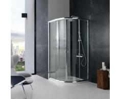 RUNDDUSCHE 90 × 90 MODELL GIADA AUS TRANSPARENTEM 6 MM KRISTALLGLAS