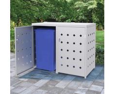 Hommoo Mülltonnenbox für 2 Tonnen 240 L Edelstahl VD35099