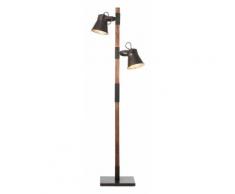 BRILLIANT PLOW Leseleuchte 153,5 cm Metall / Holz Schwarz stahl / holz 2-Flammig