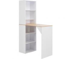 Zqyrlar - Bartisch mit Schrank Weiß 115 x 59 x 200 cm