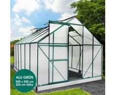 Aluminium-Gewächshaus 380x250x205 grün