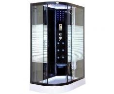 Dampfdusche Black Pearl (Cr) 120x80 cm (links) mit Dampf I Dusche, Regendusche, Komplettdusche