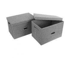 2er Set Aufbewahrungsbox Große Aufbewahrungsboxen mit Deckel Faltbare Aufbewahrungskörbe
