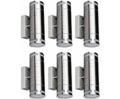 6er Set Wandstrahler aus Edelstahl für Ihren Park VT-7632