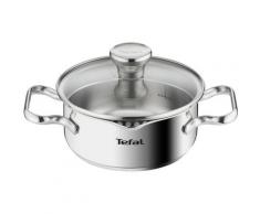 TEFAL Kochtopf DUETTO 16 cm mit Deckel Edelstahl 1,3 L Induktion silber