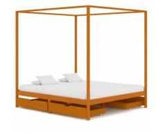 Vidaxl - Himmelbett-Gestell Kiefernholz mit 4 Schubladen 180x200cm Modell 2