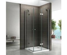 Duschkabine Duschabtrennung Eckeinstieg Scharniertür NANO-ESG Klarglas Höhe: 180cm DK19 75x120