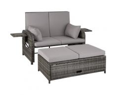 Rattan Sofa mit Aluminiumgestell Kreta, inkl. Schutzhülle - Loungemöbel, Gartenmöbel,