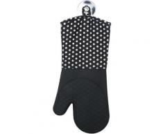 WENKO 2er Set Topf Silkon Handschuhe Töpfe Pfannen Grillen Hitze Schutz Punkte - schwarz