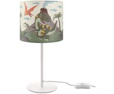 Kinderlampe led Tischlampe Kinderzimmer, Lampe Dinosaurier, Tischleuchte E14 Weiß, Grün (Ø18 cm)