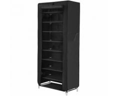 10 Schicht Schuhregal Schuhschrank Schuhständer 160 x 58 x 28cm für ca. 27 paar Schuhe Schwarz