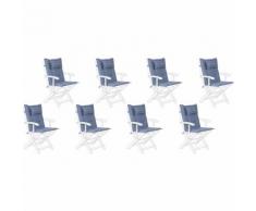 Auflage für Gartenstuhl 8er Set blau MAUI