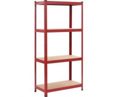 Lagerregal Rot 80 x 40 x 160 cm Stahl und MDF vidaXL - Rot