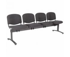 Viersitzer gepolstert | HxBxL 835 x 425 x 2090 mm | Schwarz Bank - Certeo
