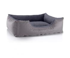 Hundebett teddy, Hundesofa aus Cordura und Microfaser-Velours, waschbares Hundebett mit Rand,