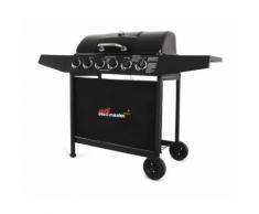 BBQ-Gasgrill mit 6 Hauptbrennern Schwarz