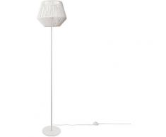 Led Stehlampe Modern Wohnzimmer Schlafzimmer Rattan Optik Boho Korb Stehleuchte E27 Einbeinig Weiß,
