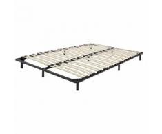 Lattenrahmen Pappelholz Metall 140 x 200 cm 48 Federleisten freistehend für Doppelbett