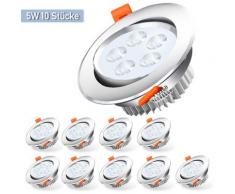 Randaco - 10X 5W Warmweiß led Einbaustrahler Deckenstrahler Einbauleuchten Decke led Deckenspots