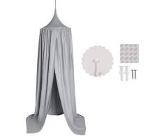 Betthimmel Baldachin Matelassé 230cm grau BVH001gr - grau - Woltu