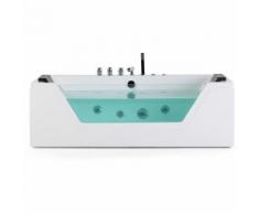 Whirlpool-Badewanne weiß LED Unterwasserbeleuchtung 170 cm SAMANA