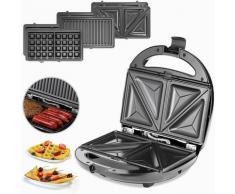 3 in 1 Sandwichmaker 3 abnehmbare Sandwich- Grill- Waffelplatten BPA frei Antihaftbeschichtung