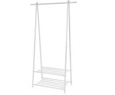 Metall Kleiderständer Kleiderstange Garderobenständer mit Schuhablage 87,5 x 155 x 41cm (B x H x T)