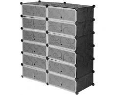 Schuhschrank modular DIY Standregal Schrank Kleiderschrank Schuhregal Badregal Garderobe 12 Fächer