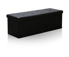 Sitzbank mit Stauraum, Sitzhocker, Kunstleder Abnehmbar Fußauflage, 120 L, belastbar bis 300 kg,