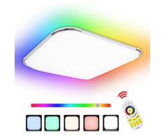 Hengda - 24W LED Deckenleuchte Dimmbar, LED Deckenlampe RGB Farbwechsel, IP44 wasserdichte Badlampe