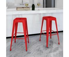 Barhocker 2 Stk. Rot Stahl