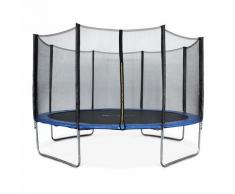 Rundes Trampolin Ø 400cm blau mit Schutznetz - Mercure - Gartentrampolin 400 cm 4m | PRO Qualität.